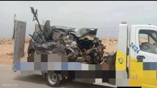 إصطدام سيارة خفيفة بحافلة لنقل المسافرين يُسفر عن وفاة 4 أشخاص