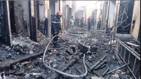 حريق مهول يلتهم محلات تجارية بسوق تازة ويخلف خسائر كبيرة