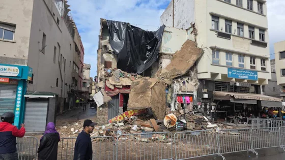 انهيار منزل بشارع الفداء بالدار البيضاء يثير الذعر وسط السكان
