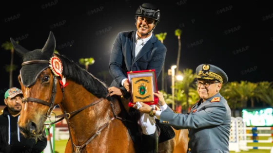 الفارس الغالي الشاوي يتوج بجائزة القوات المسلحة الملكية في مباراة القفز على الحواجز 4 نجوم