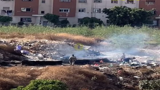 أفارقة من جنوب الصحراء يستغلون فران عشوائي في أرض خلاء بالحي الحسني – رياض الألفة مما يتسبب في دخان كثيف