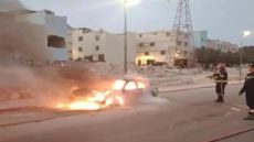 احتراق سيارة للنقل السري بأكادير بسبب قنينة غاز وإصابة السائق