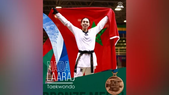 ندى لعرج تهدي المغرب برونزية التايكواندو في ألعاب البحر الأبيض المتوسط تارانتو 2026