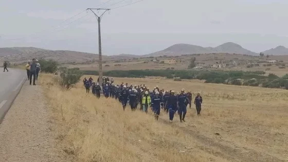 مريرت.. مسيرة احتجاجية لعمال منجم جبل عوام بعد مصرع ثلاثة عمال